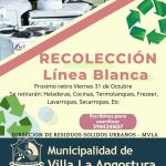 La Dirección de Residuos Sólidos Urbanos informa la recolección de Línea Blanca el Viernes 31 de octubre.
