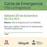 Corte de energía por intervención de Emergencia en Villa la Angostura.
