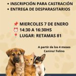 Se realizara una nueva jornada de vacunación antirrábica, Inscripción para castración y entrega de desparasitarios