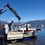 Se realizan trabajos subacuáticos en la Estación de Bombeo Quetrihué