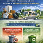 Recordatorio sobre disposición de residuos y días de recolección.