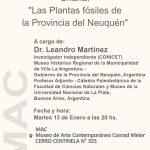 Charla: “Las Plantas fósiles de la Provincia de Neuquén” en el MAC.