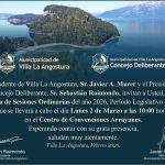 INVITACIÓN – APERTURA DE SESIONES ORDINARIAS 2026.