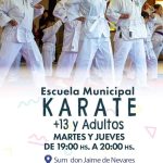 SE ABRE LA INSCRIPCIÓN DE LA ESCUELA DE KARATE +13 AÑOS Y ADULTOS.