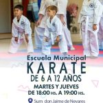 SE ABRE LA INSCRIPCION DE LA ESCUELA MUNICIPAL DE KARATE – INFANTIL