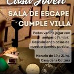 Te invitamos a participar de “Casa Joven: Sala de Escape Cumple Villa”.