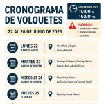 La Secretaría de Atención al Vecino informa el Cronograma de Volquetes