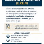 Secretaría de Atención al Vecino: Subsidio de energía (E.P.E.N)
