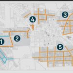 El trabajo coordinado entre el Ejecutivo Municipal y la Provincia permitirá completar el pavimento céntrico y sumar más iluminación LED.