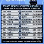 Se viene la 2° fecha del Torneo Infantil de Fútbol Mixto 2026