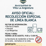 Retiro de línea blanca en El Mallín, Inacayal y Las Margaritas.