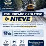 COMUNICADO OPERATIVO NIEVE: Ante las bajas temperaturas y la presencia de hielo en la calzada, solicitamos a la comunidad extremar las precauciones al circular.