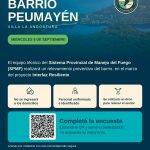 Se invita a los vecinos del Barrio Peumayen a participar de la reunion programa Interfaz Resiliente.