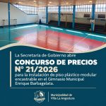 La Secretaría de Gobierno abre Concurso de Precios N° 21/2026 para la instalación de piso plástico modular encastrable en el Gimnasio Municipal Enrique Barbagelata.