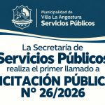 La Secretaría de Servicios Públicos realiza el primer llamado a licitación pública N°26/2026.