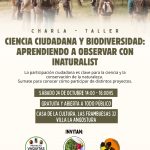 Charla-taller “Ciencia ciudadana y biodiversidad: aprendiendo a observar con iNaturalist”