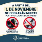 A partir del 1 de noviembre se cobraran multas por infracciones de tránsito.