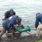 Culminaron con éxito las tareas de reparación en la toma de agua de Puerto Manzano